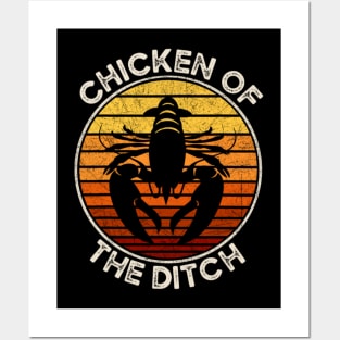 Chicken of The Ditch Crawfish Boil Party Funny Cajun Lobster Posters and Art